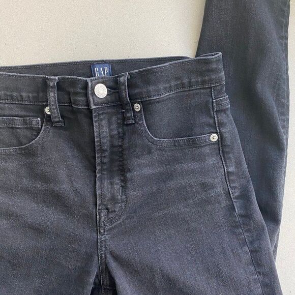 GAP Jeans Women 26Rx28 Black Denim 1969 True Skinny High-Rise Jeans - Picture 2 of 7